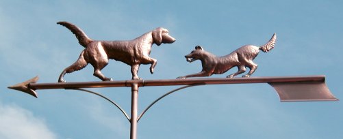Two Dogs Playing Weathervane
