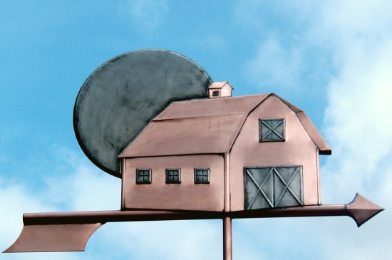 Barn With Moon Weathervane