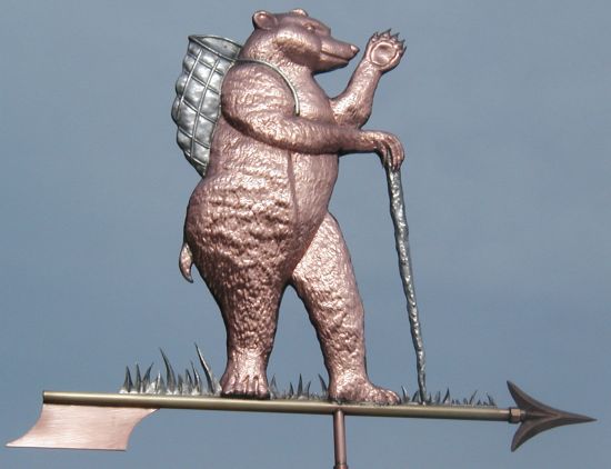 Hiking Bear Weathervane