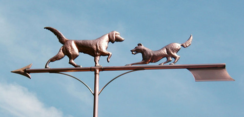 Two Dogs Playing Weathervane